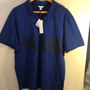 NWT Calvin Klein Polo Shirt Nautical Blue XL